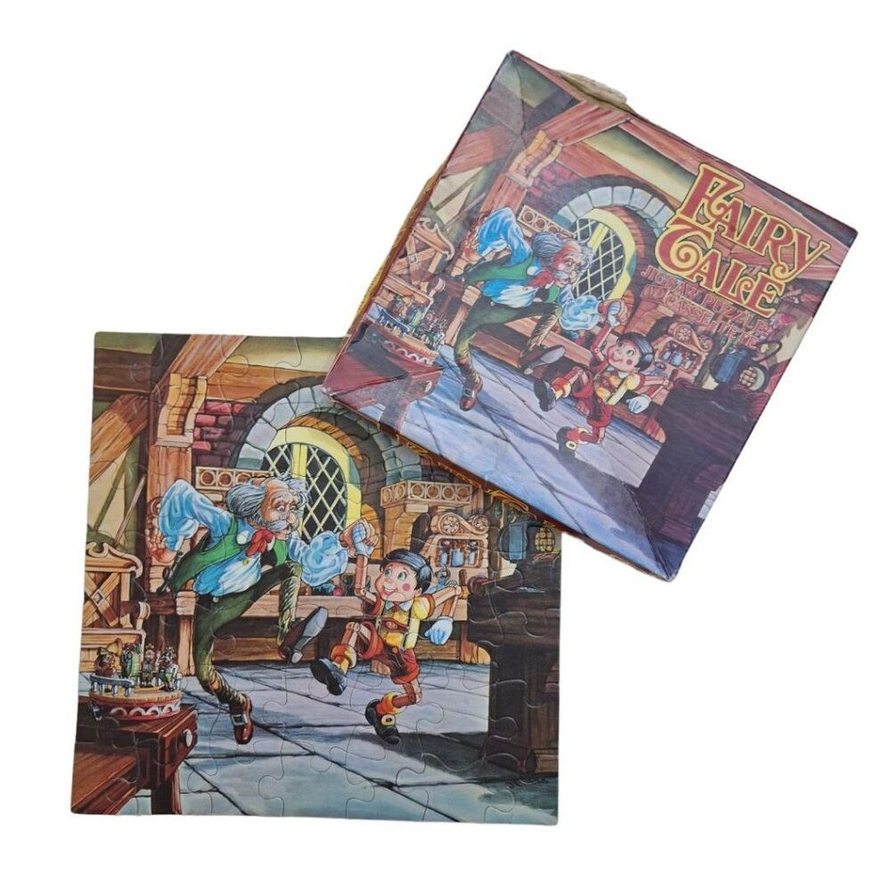 Pinocchio Fairy Tale Jigsaw Puzzle Small 49 Pieces 11 x 11 1976 Vintage Complete